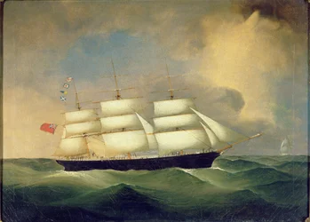 Three Masted English Clipper at Sea